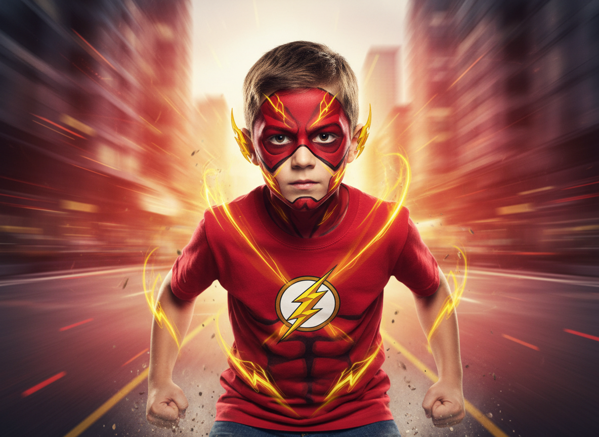 Flash Yüz Boyama - Hız Tanrısı Şimşek