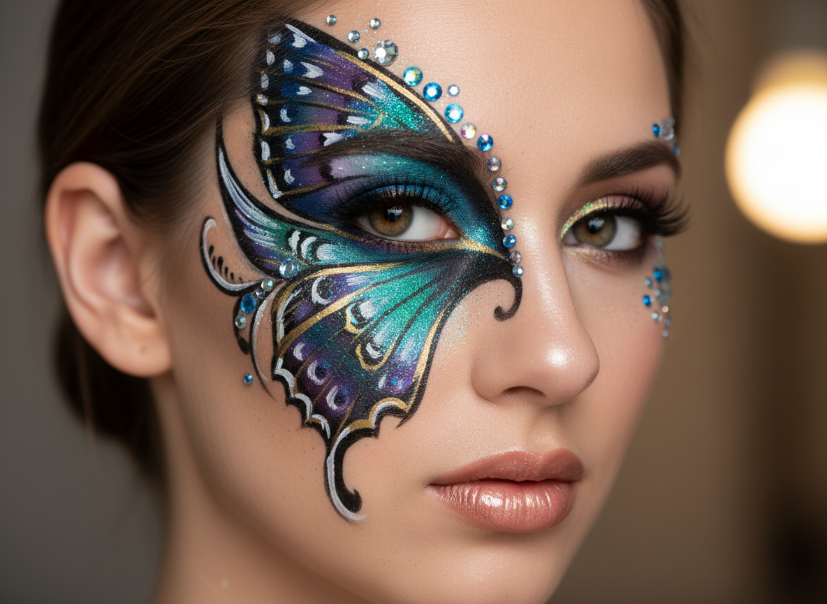 Kelebek Göz Makyajı - Festival Glitter Tasarım