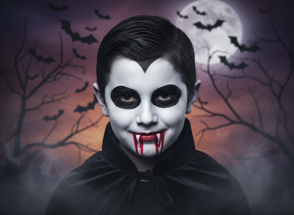 Vampir Yüz Boyama - Gece Yaratığı Tasarımı