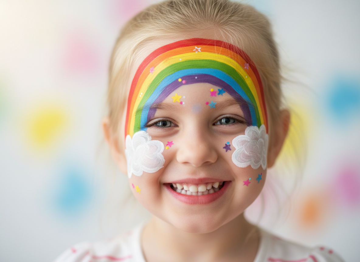 Gökkuşağı Yüz Boyama - Renkli Çocuk Partisi