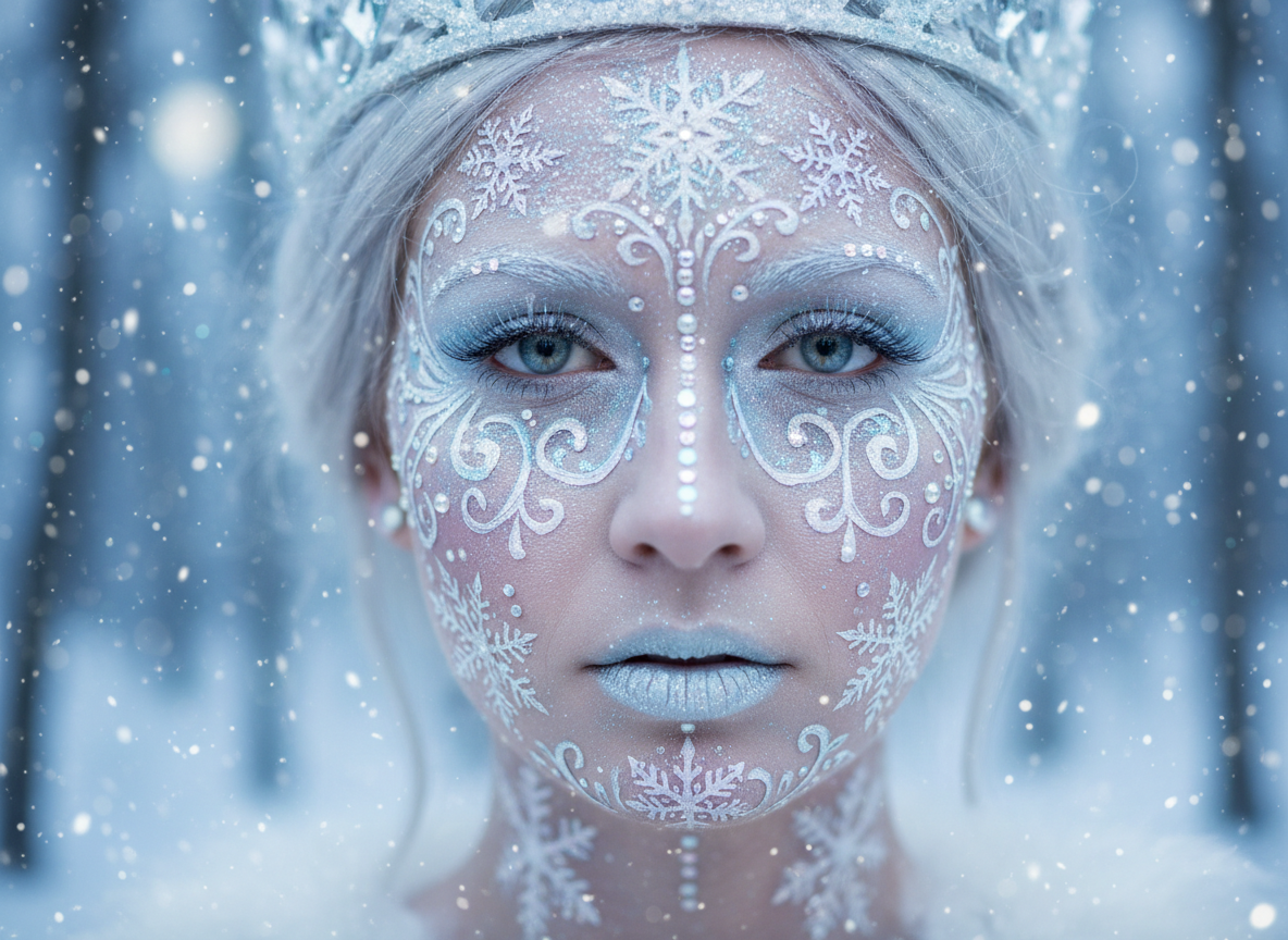 Kar Tanesi Yüz Boyama - Kış Partisi Makyajı