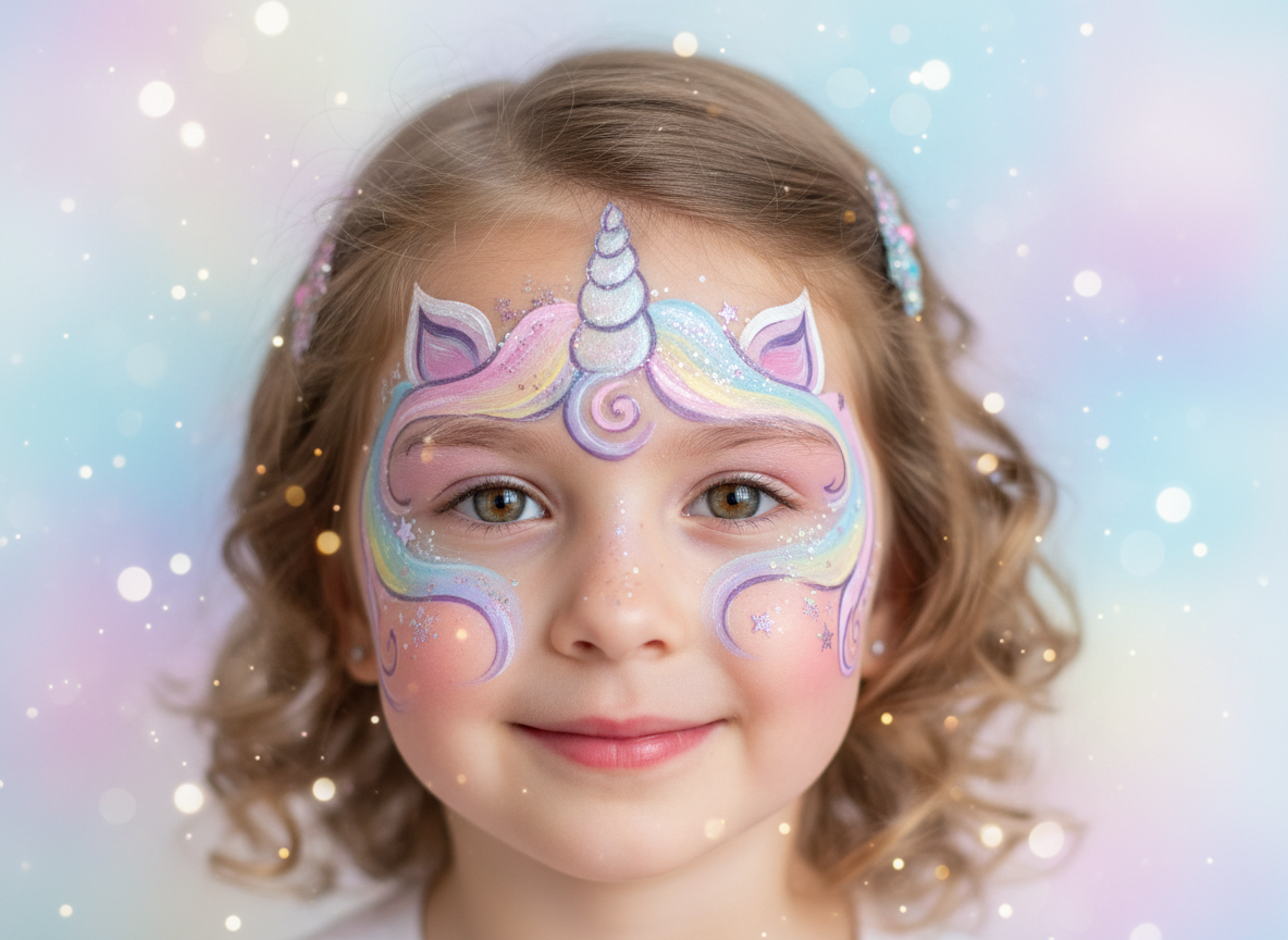 Unicorn Yüz Boyama - Sihirli Boynuz Tasarımı