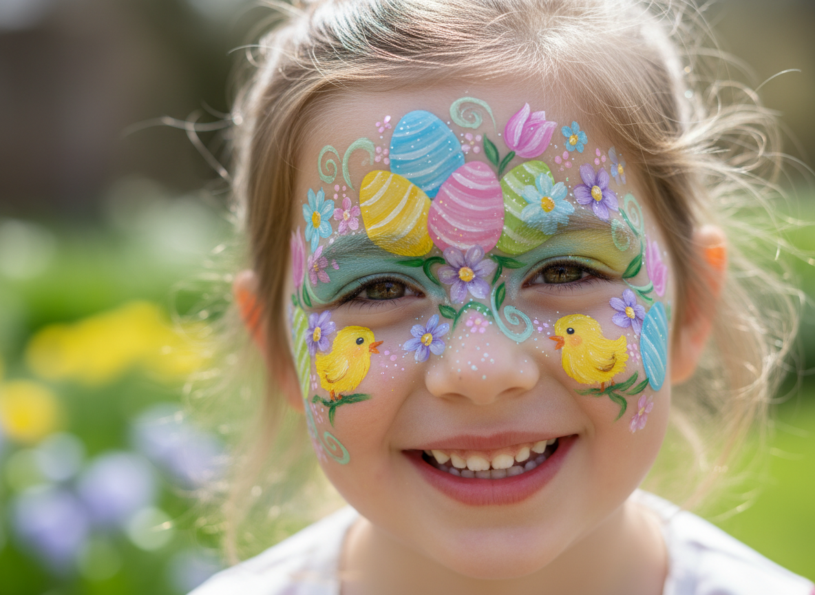 Paskalya Yüz Boyama - Renkli Yumurta Tasarımı