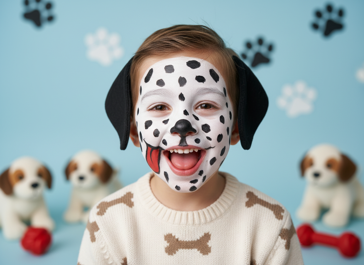 Köpek Yüz Boyama - Dalmaçyalı Benekleri