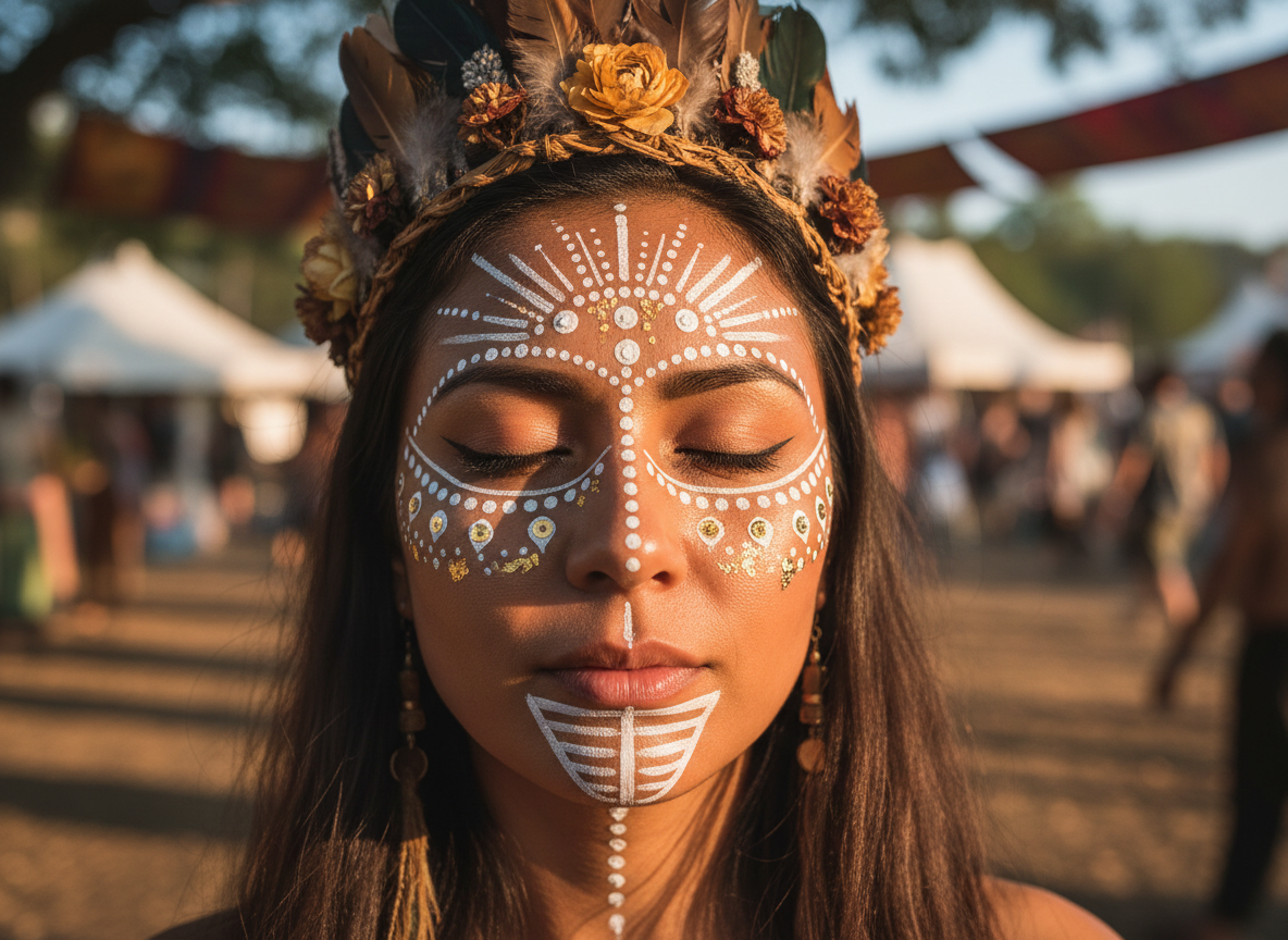 Tribal Yüz Boyama - Kabile Deseni Makyajı