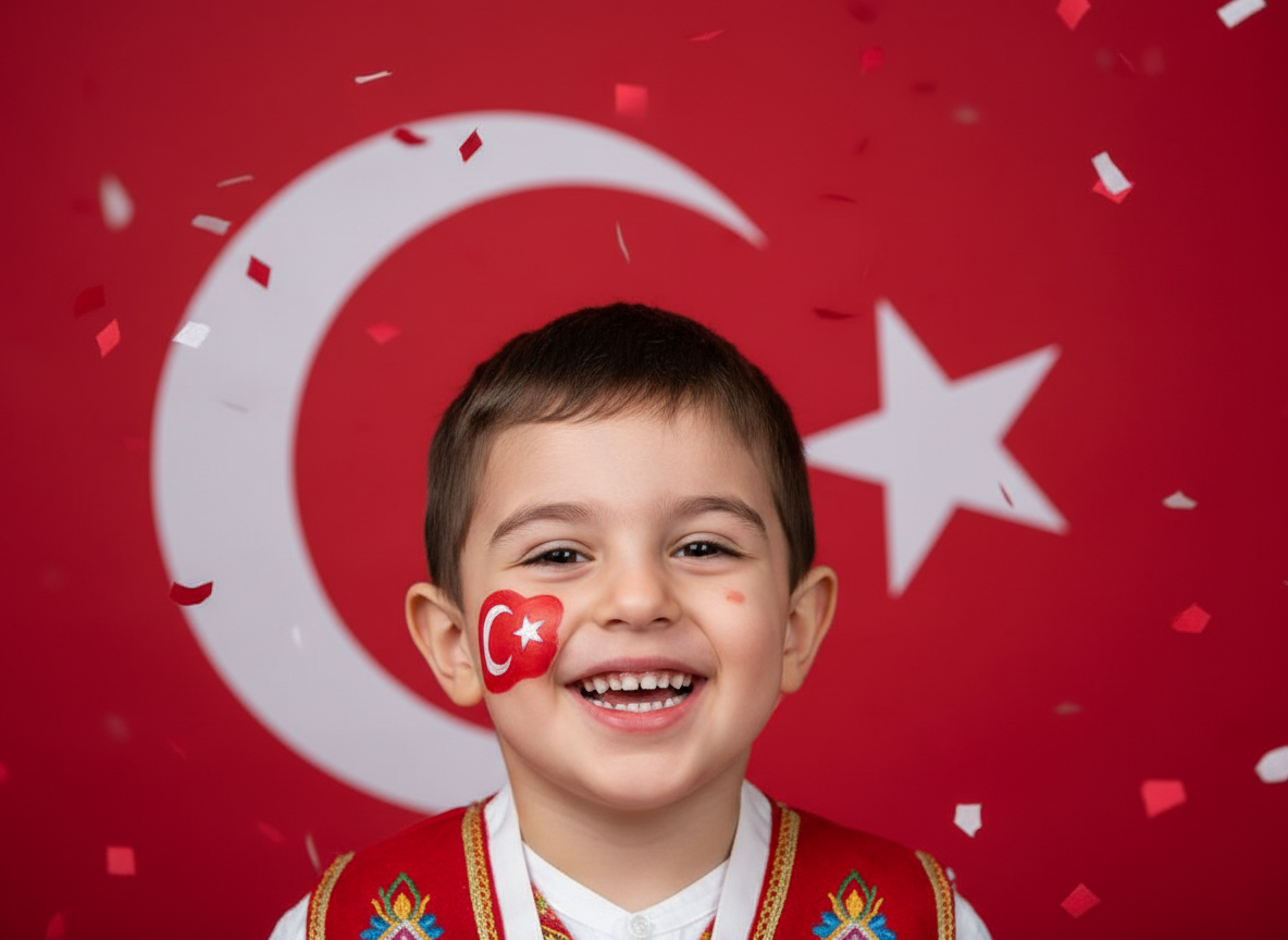 23 Nisan Yüz Boyama - Türk Bayrağı Yanak