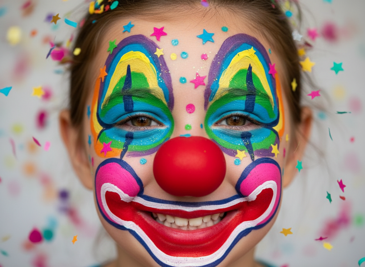 Palyaço Yüz Boyama - Sirk Temalı Makyaj