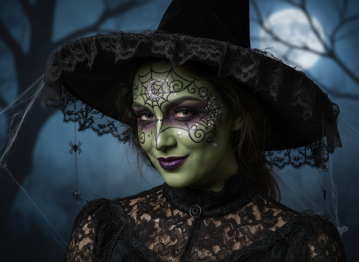 Halloween Cadı Yüz Boyama - Korkunç Makyaj