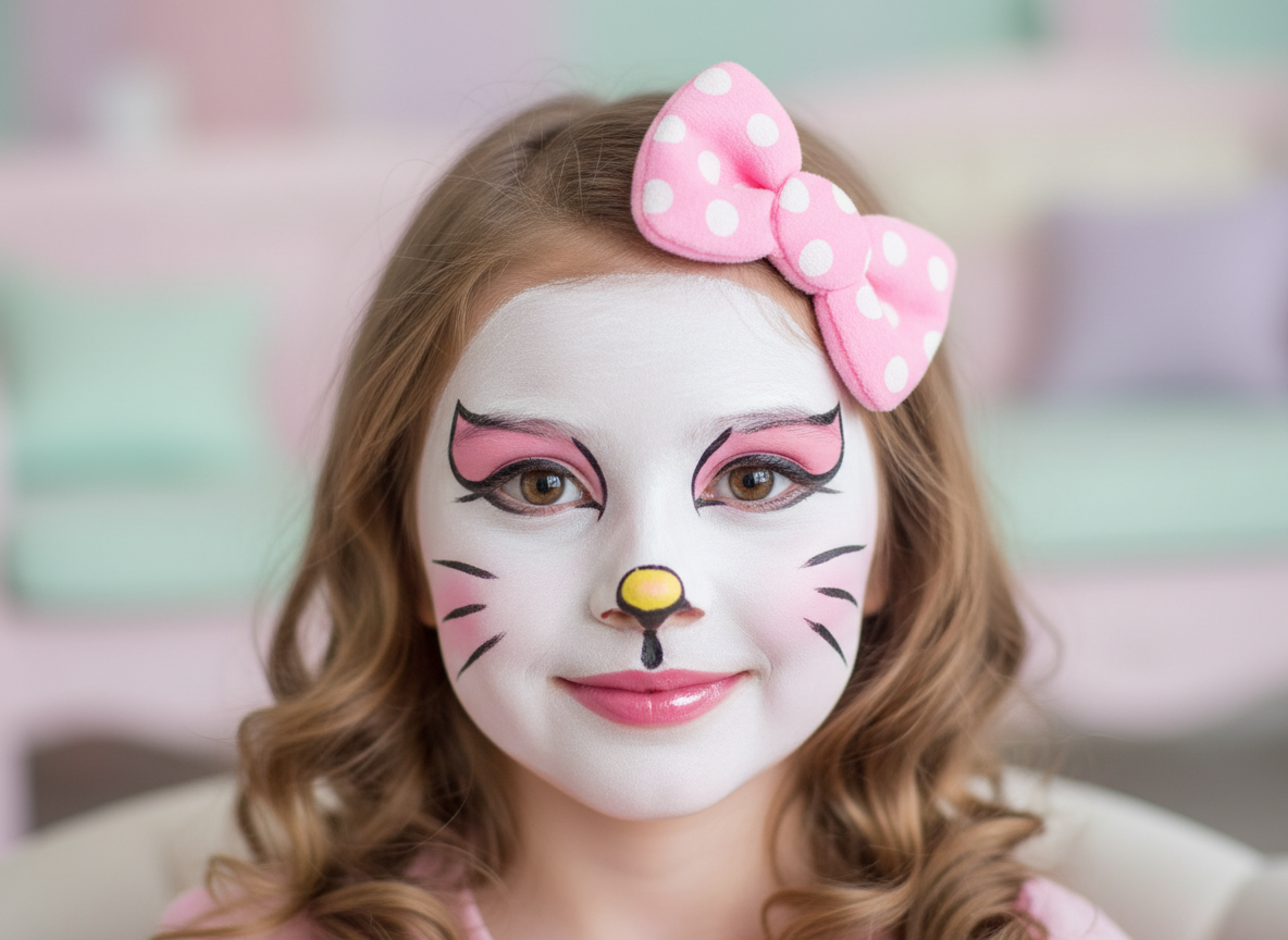 Hello Kitty Yüz Boyama - Sevimli Kedi Makyajı