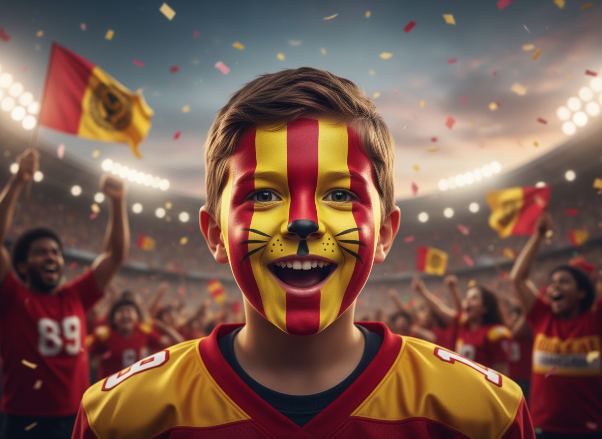 Galatasaray Taraftar Yüz Boyama - Sarı Kırmızı Aslan