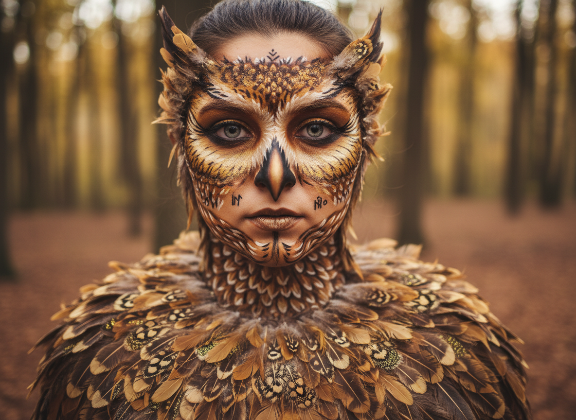 Baykuş Yüz Boyama - Gece Kuşu Makyajı